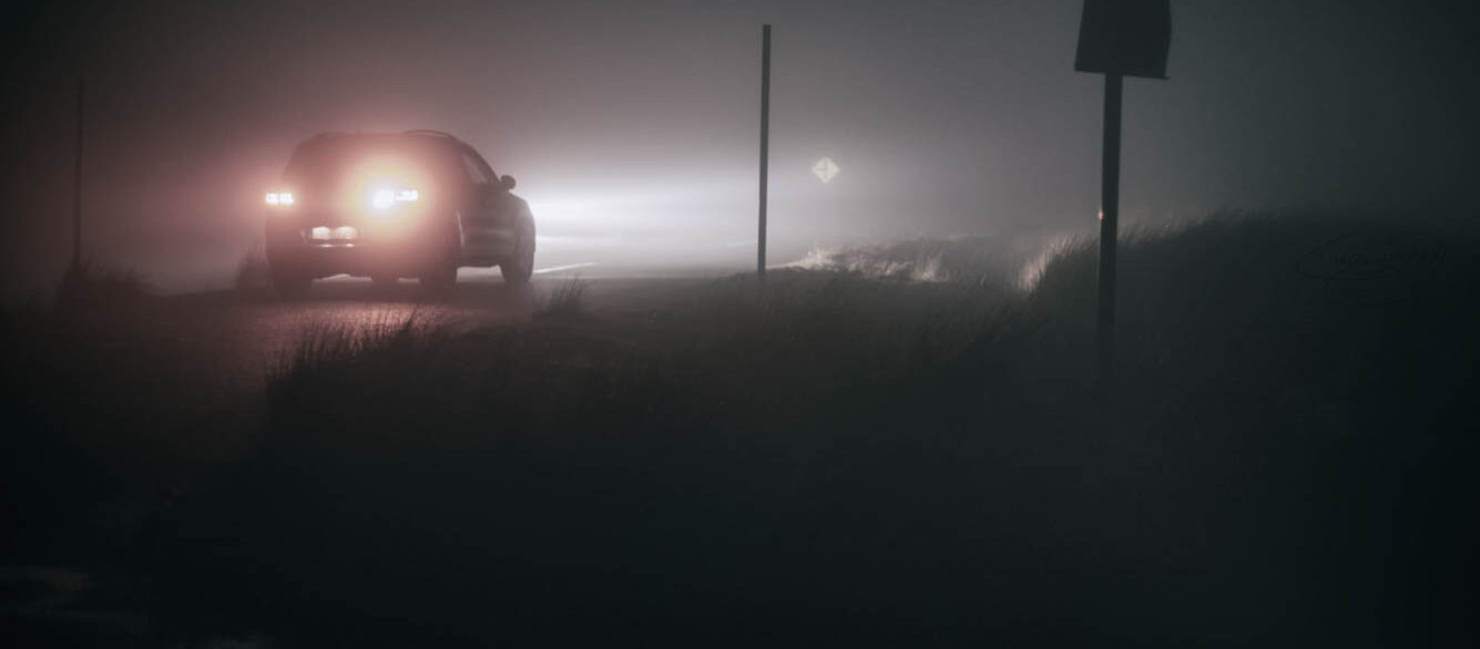 Driving in thick fog at night Driving in thick fog at night