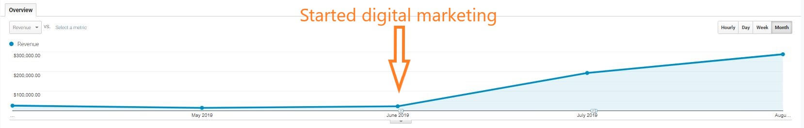 started digital marketing results