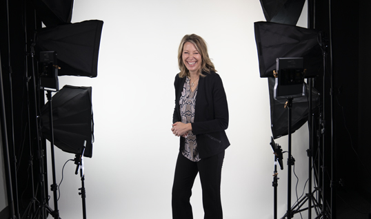 Amy Perrill laughing in Perrill Studio Amy Perrill laughing in Perrill Studio