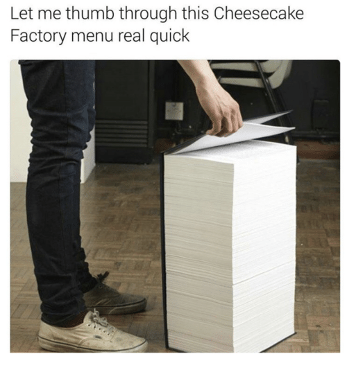 Cheesecake Factory Menu CMS