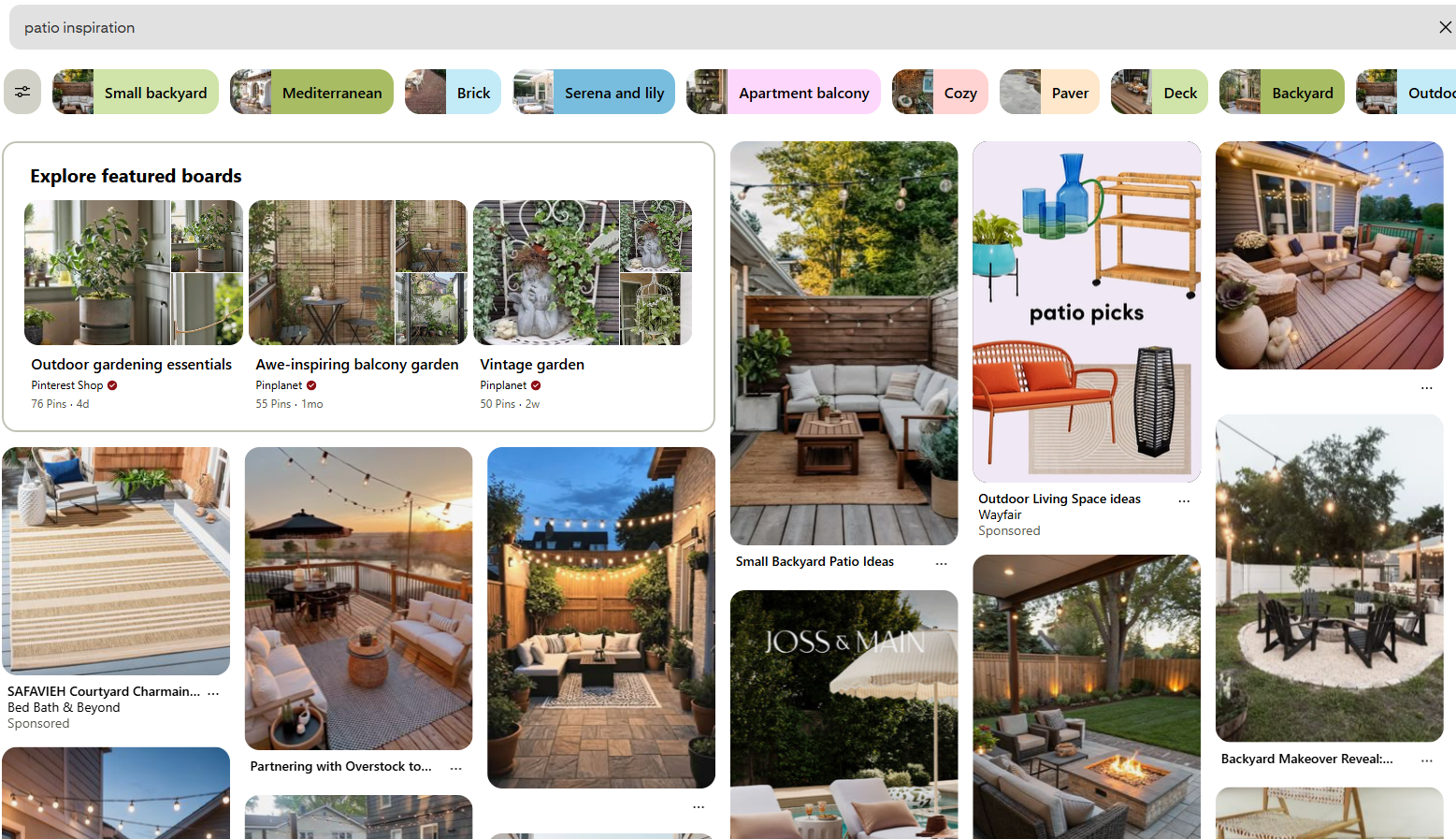 pinterest search results for patio inspiration
