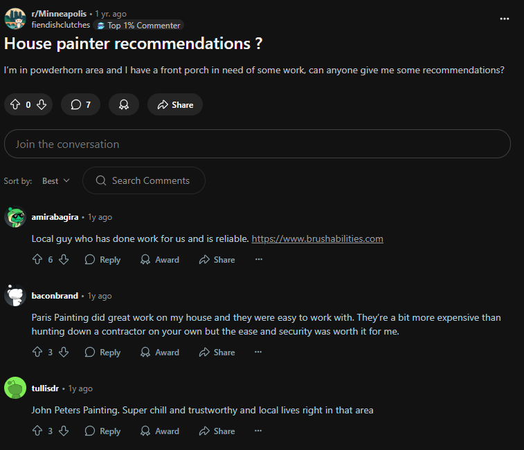 Reddit House Painter Recommendations